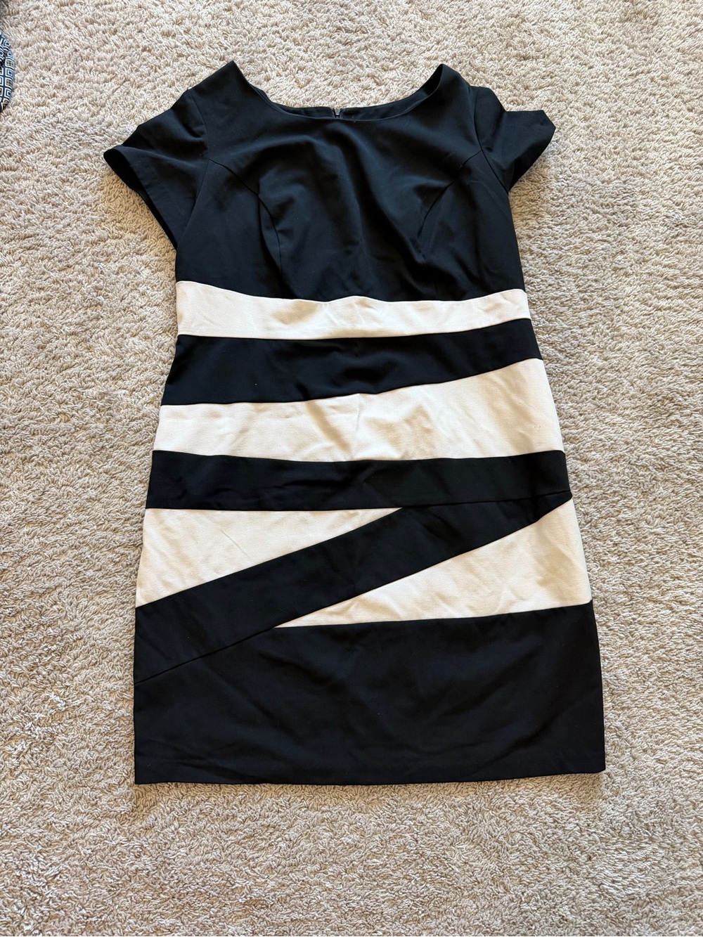 Alyx Black and White Diagonal Stripe Mini Dress